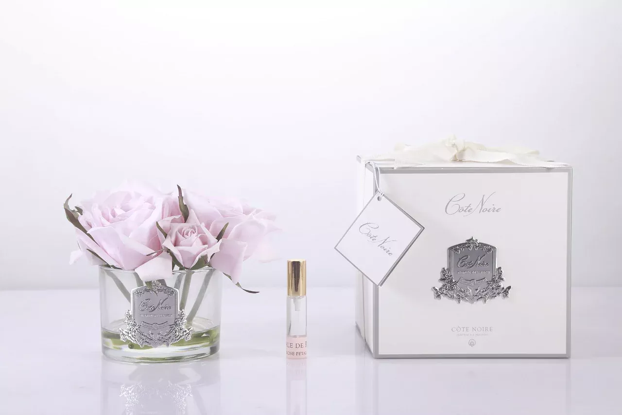 5 Roses Rose Tendre Pot Transparent