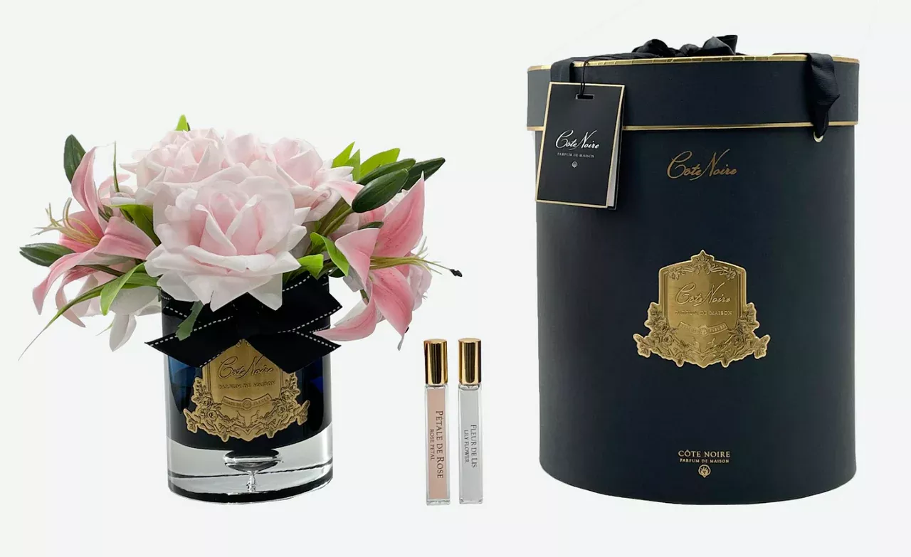 7 Roses - Rose Tendre Pot Argenté