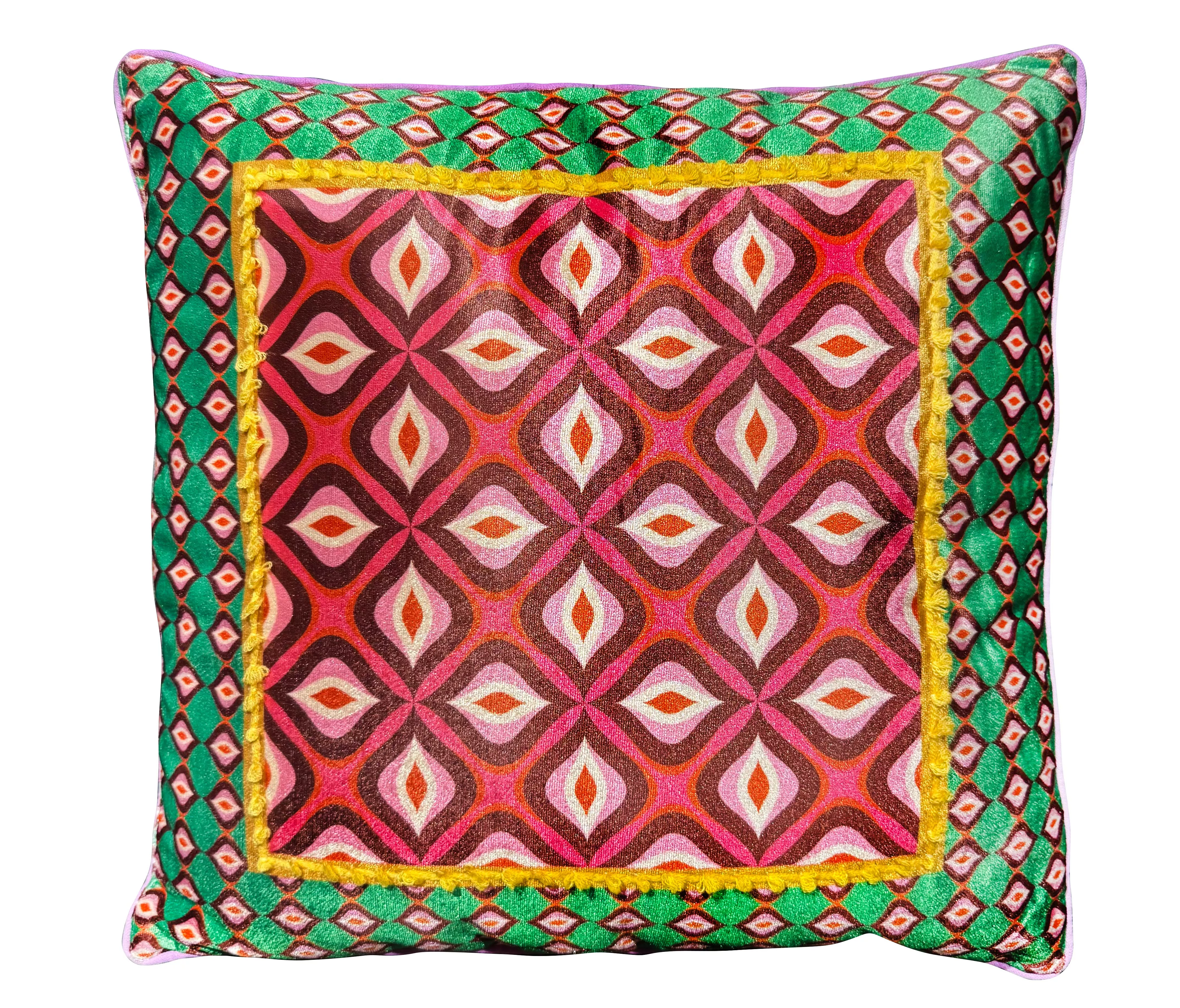 Coussin Velours Rose 45x45