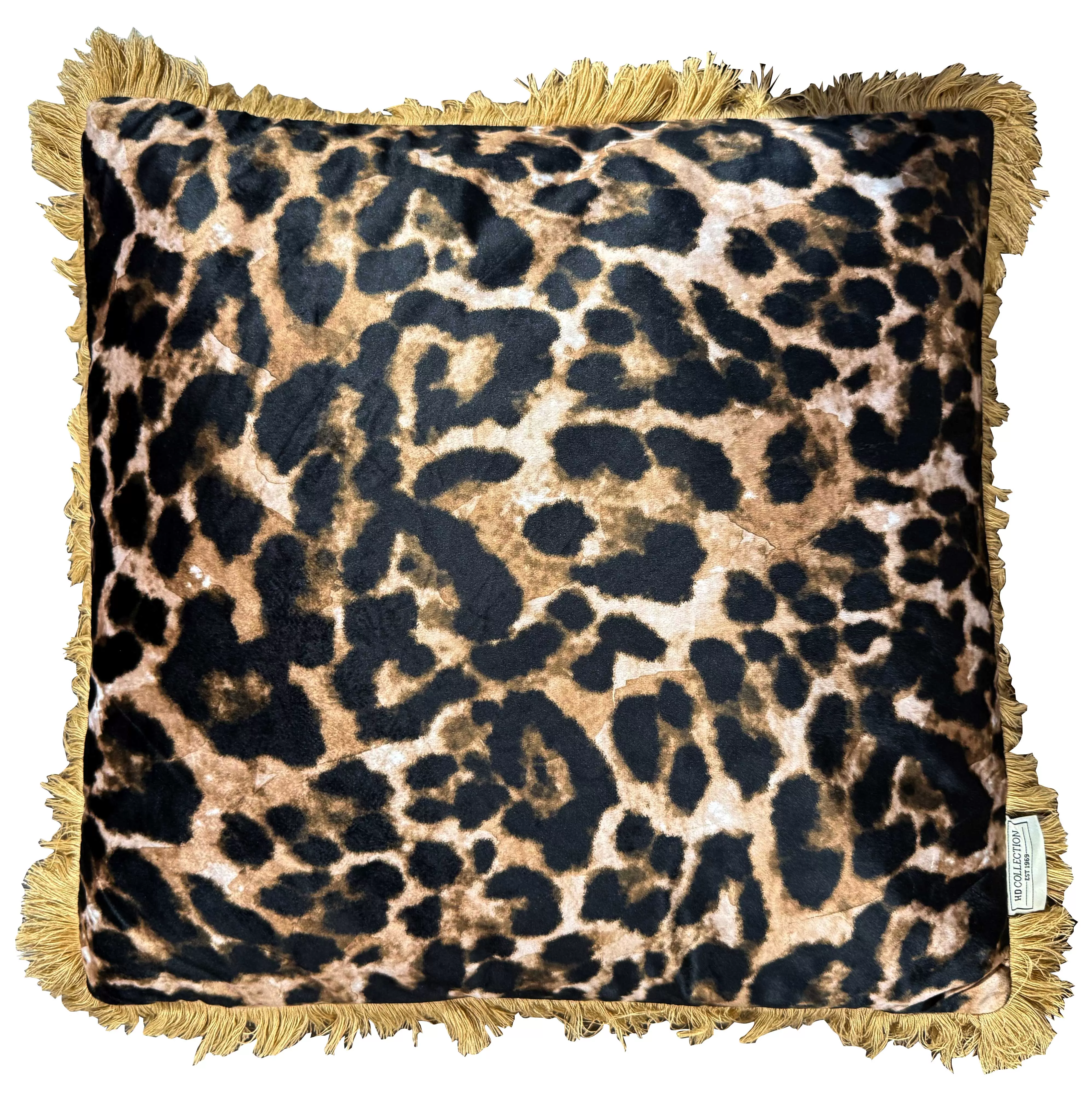 Cushion leopard velvet brown 45x45