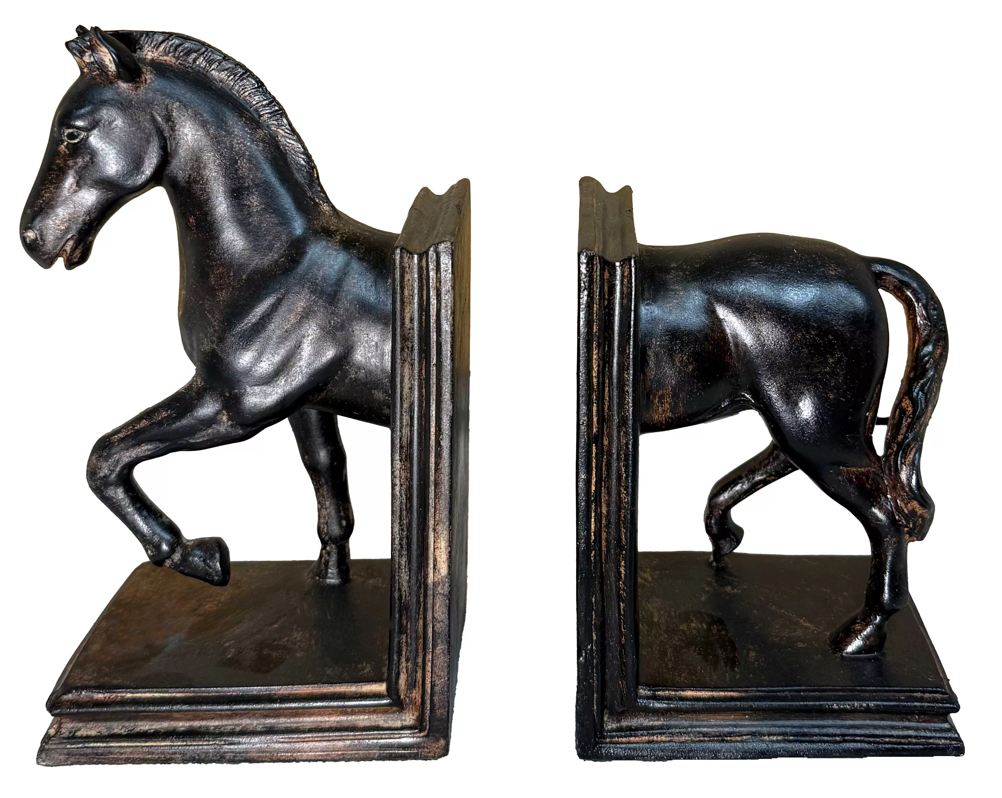 Serre-Livre Cheval Patine Noire