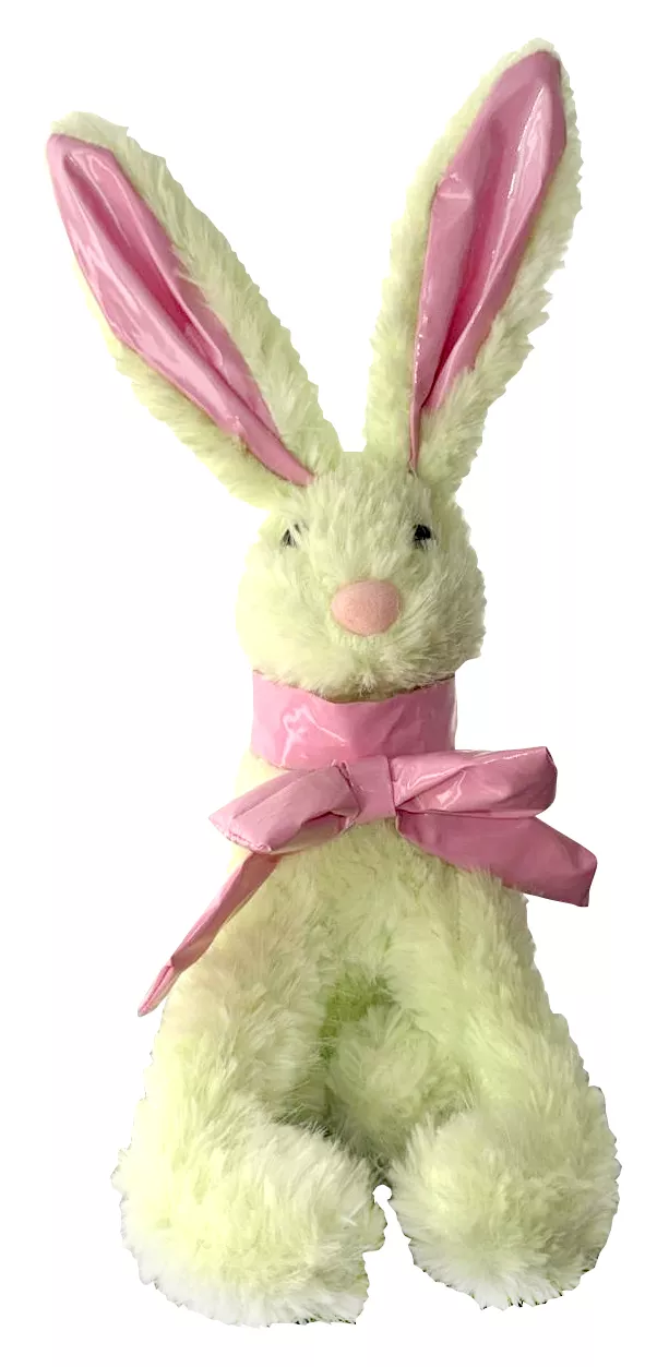 Decorative plush rabbit - 36 cm - Pastel yellow