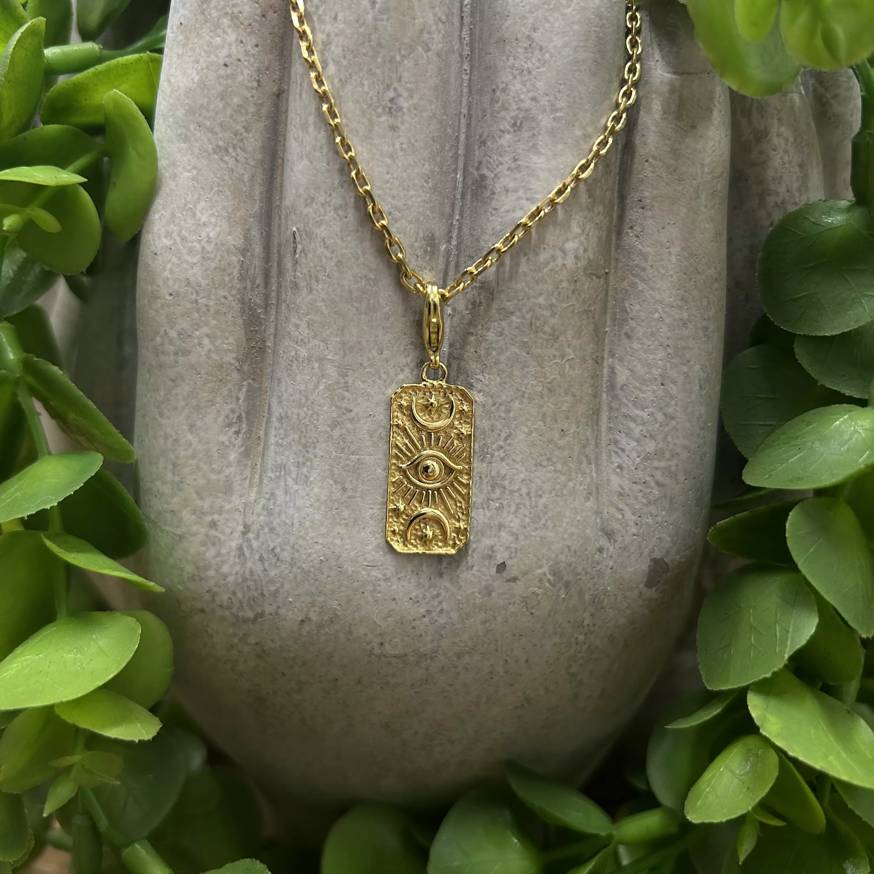 Pendentif Oeil Rect Or