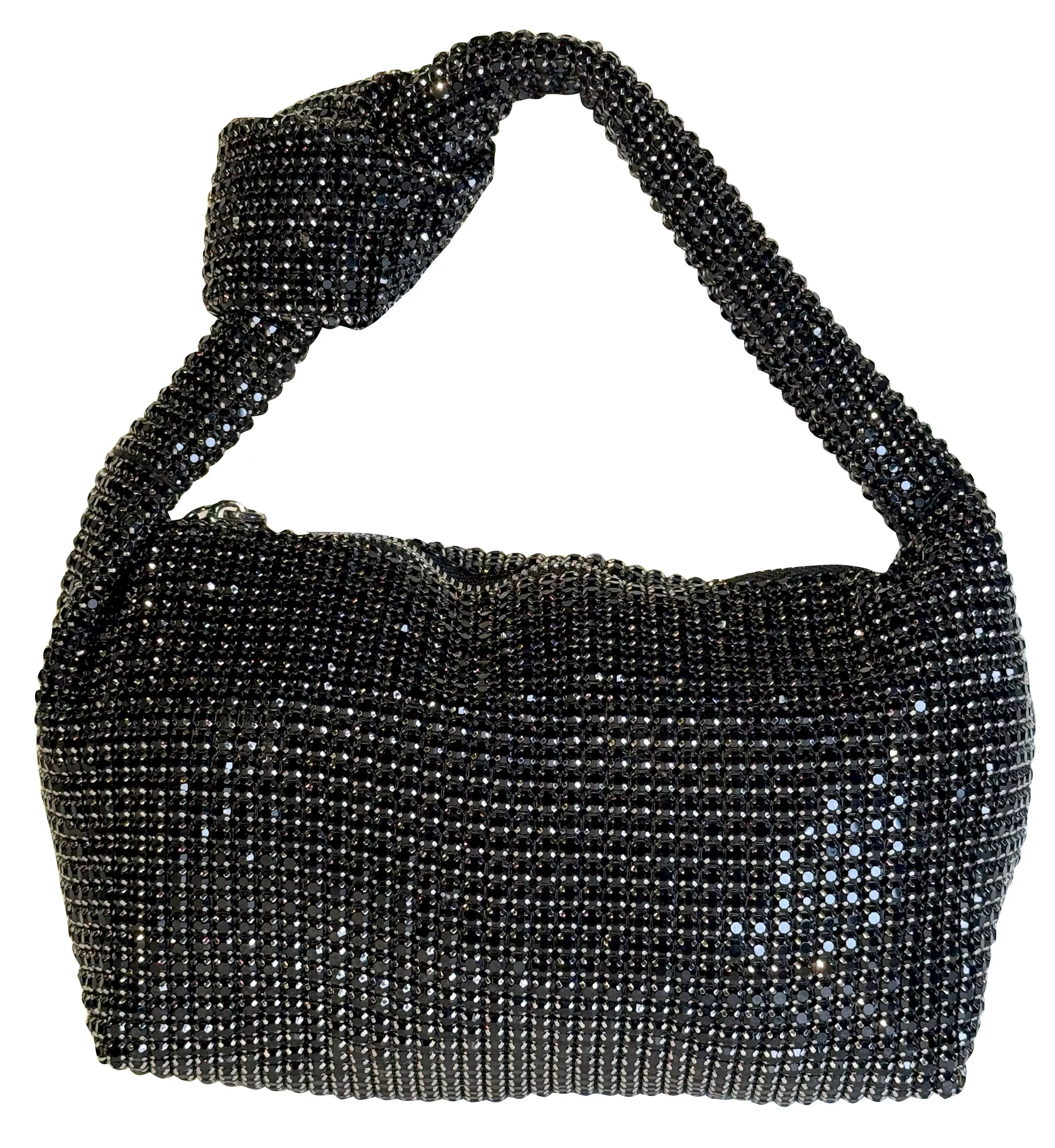 Sac noeud en strass noir