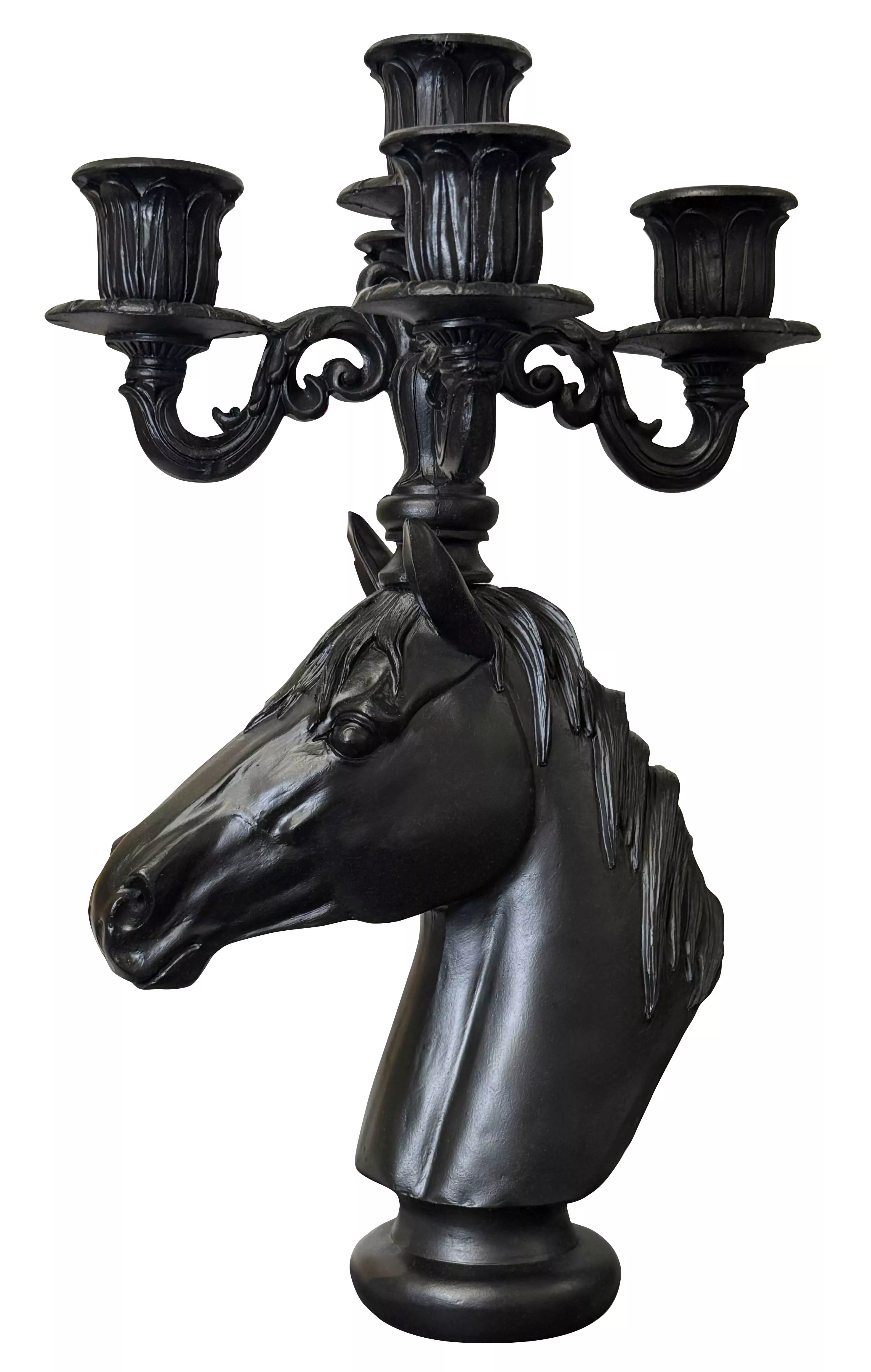 Kronleuchter mit schwarzem Pferd