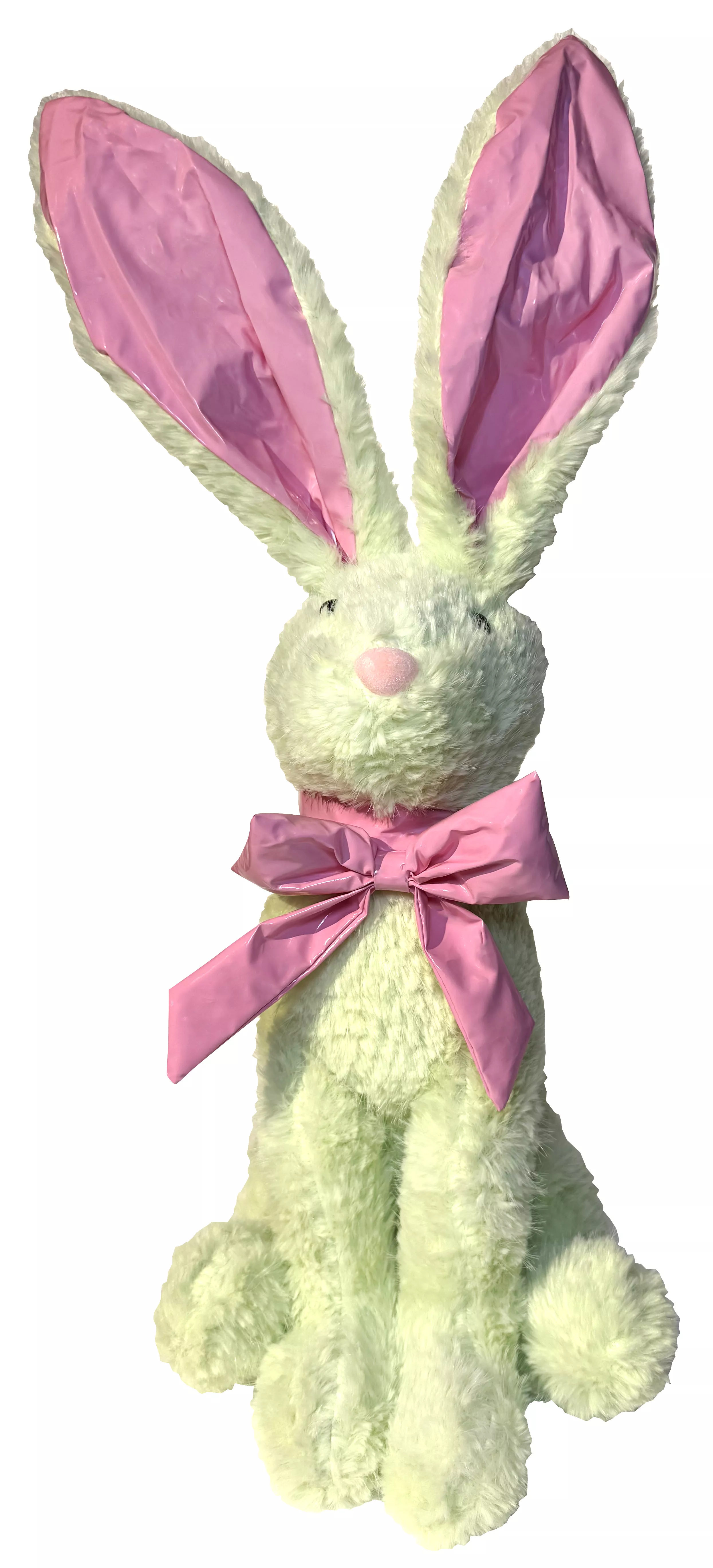 Lapin en peluche décoratif - 60 cm de hauteur - jaune pastel